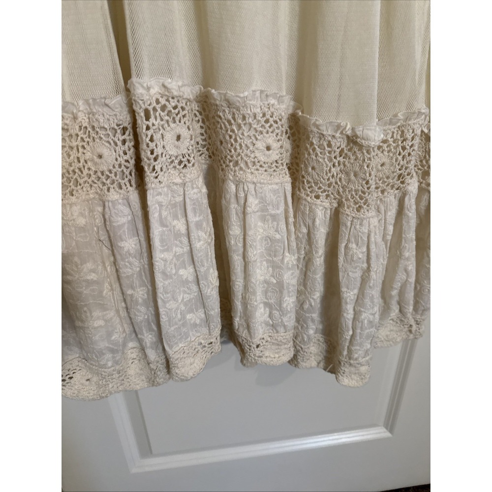 Sundance Ivory Cotton Crocheted Midi Dress Size 8 - Picture 7 of 11